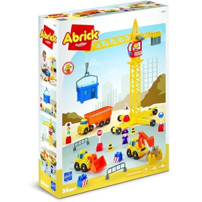 Ecoiffier Abrick Set Cantiere con Gru, Set Costruzioni con Gru Mobile, Veicoli e Accessori da Cantiere, dai 18 Mesi, Mattoncini Grandi Prima Infanzia, 790000 Ecoiffier Abrick Set Cantiere con Gru, Set Costruzioni con Gru Mobile, Veicoli e Accessori da Cantiere, dai 18 Mesi, Mattoncini Grandi Prima Infanzia, 790000