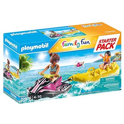 Playmobil Family Fun 70906 Starter Pack Moto d'Acqua con Banana Boat, Galleggiante, Giocattoli per Bambini dai 4 Anni Playmobil Family Fun 70906 Starter Pack Moto d'Acqua con Banana Boat, Galleggiante, Giocattoli per Bambini dai 4 Anni