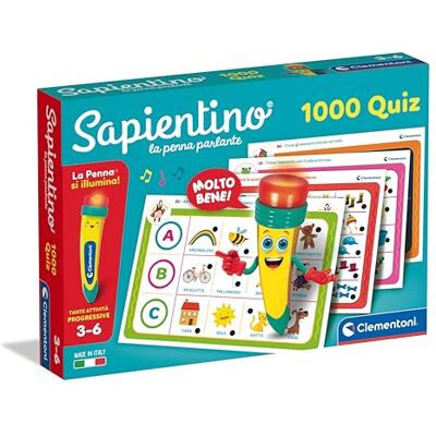 Clementoni Sapientino – La Penna Parlante 1000 Quiz, Gioco Educativo con Penna Interattiva per Bambini 3-6 Anni, Schede per Imparare Lettere, Numeri e Parole, Made in Italy, Lingua Italiana, Clementoni Sapientino – La Penna Parlante 1000 Quiz, Gioco Educativo con Penna Interattiva per Bambini 3-6 Anni, Schede per Imparare Lettere, Numeri e Parole, Made in Italy, Lingua Italiana,