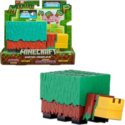 Mattel Minecraft Sniffer, action figure del personaggio alta 8+ cm con suoni e design pixelato fedeli all'iconico videogioco, giocattolo per bambini, 6+ anni, Mattel Minecraft Sniffer, action figure del personaggio alta 8+ cm con suoni e design pixelato fedeli all'iconico videogioco, giocattolo per bambini, 6+ anni,