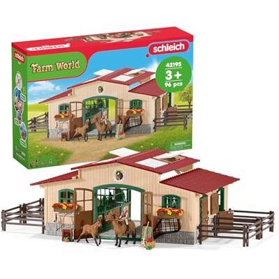 Schleich FARM WORLD Scuderia con cavalli e accessori Set con scuderia, paddock, 2 cavalli, figura ragazza e accessori Giocattolo fattoria da 3 anni 96 pezzi Esclusiva Amazon Schleich FARM WORLD Scuderia con cavalli e accessori Set con scuderia, paddock, 2 cavalli, figura ragazza e accessori Giocattolo fattoria da 3 anni 96 pezzi Esclusiva Amazon