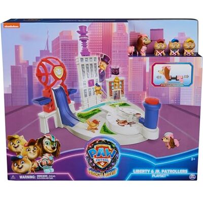 Paw Patrol : Il film Mighty, Liberty + Junior Patrollers, set da gioco con Liberty, Micro, Nano e Mini, con torre di gioco e catapulta di partenza, giocattolo adatto per bambini dai 3 anni in su Paw Patrol : Il film Mighty, Liberty + Junior Patrollers, set da gioco con Liberty, Micro, Nano e Mini, con torre di gioco e catapulta di partenza, giocattolo adatto per bambini dai 3 anni in su