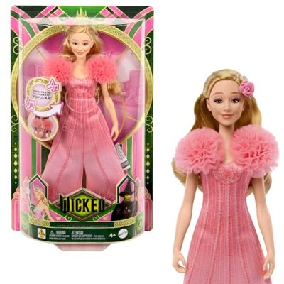 Mattel Universal Wicked Glinda Cantante, bambola snodata con look ispirato al film, outfit rimovibile e accessori inclusi, canta "Popular", giocattolo per bambini, 4+ anni, Mattel Universal Wicked Glinda Cantante, bambola snodata con look ispirato al film, outfit rimovibile e accessori inclusi, canta "Popular", giocattolo per bambini, 4+ anni,