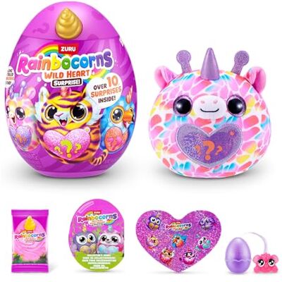 Rainbocorns Wild Heart Surprise (Giraffe) by ZURU – Giocattolo di peluche collezionabile con sorprese, uovo misterioso per ragazze e ragazzi dai 3 anni in su Rainbocorns Wild Heart Surprise (Giraffe) by ZURU – Giocattolo di peluche collezionabile con sorprese, uovo misterioso per ragazze e ragazzi dai 3 anni in su