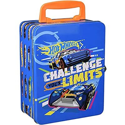 Theo Klein Valigetta di Raccolta Hot Wheels, in Metallo di Alta qualità, con Scomparti Fino a 18 Auto, Giocattolo per Bambini a Partire dai 3 Anni Theo Klein Valigetta di Raccolta Hot Wheels, in Metallo di Alta qualità, con Scomparti Fino a 18 Auto, Giocattolo per Bambini a Partire dai 3 Anni