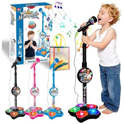 WANWEN Microfono Karaoke per Bambini con Supporto, Microfono Per Bambini Con Stand Mini Microfono, Adatto a Telefoni Cellulari, Lettori MP3 e Tablet, Adatto sia a Bambini che a Bambine (Nero) WANWEN Microfono Karaoke per Bambini con Supporto, Microfono Per Bambini Con Stand Mini Microfono, Adatto a Telefoni Cellulari, Lettori MP3 e Tablet, Adatto sia a Bambini che a Bambine (Nero)