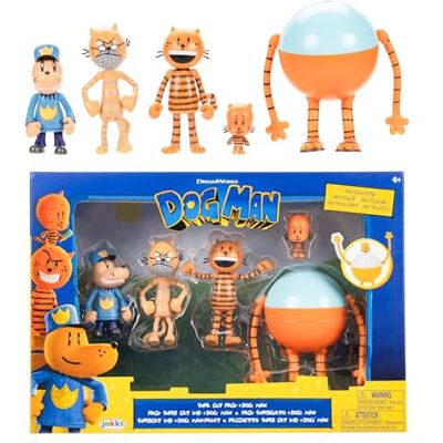 Jakks Pacific Set Multipack Action Figures Dog Man da 6,3 cm – Personaggi Articolati Ufficiali , Include Dog Man, Lil Petey, Petey, Nonno e 80-HD – Perfetto per Gioco e Collezione Jakks Pacific Set Multipack Action Figures Dog Man da 6,3 cm – Personaggi Articolati Ufficiali , Include Dog Man, Lil Petey, Petey, Nonno e 80-HD – Perfetto per Gioco e Collezione
