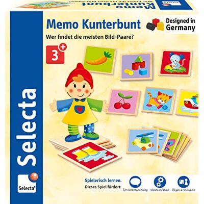 Schmidt Spiele Selecta, Memo Artificiale in legno, 36 pezzi Schmidt Spiele Selecta, Memo Artificiale in legno, 36 pezzi
