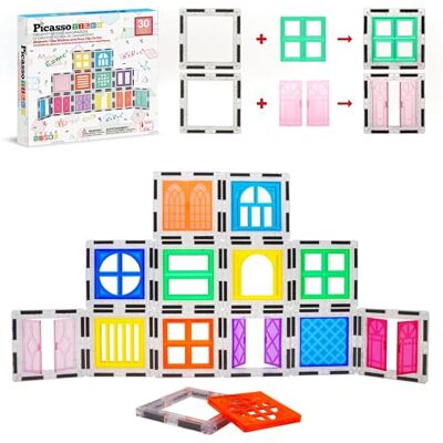 PicassoTiles Clip per porte e finestre su blocchi magnetici piastrelle magneti piastrelle costruzione costruzione set giocattoli STEM educazione giocattoli kit di apprendimento blocco impilabile set PicassoTiles Clip per porte e finestre su blocchi magnetici piastrelle magneti piastrelle costruzione costruzione set giocattoli STEM educazione giocattoli kit di apprendimento blocco impilabile set