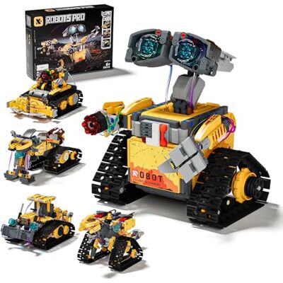 ZWOOS Technic Robot per Bambini, 5 in 1 Set Robotico Programmabile con App e Telecomando, Rotazione a 360° & Luci Incantevoli, Robot Telecomandato pour Garçons et Filles âgés de 6 à 12 Ans et Plus ZWOOS Technic Robot per Bambini, 5 in 1 Set Robotico Programmabile con App e Telecomando, Rotazione a 360° & Luci Incantevoli, Robot Telecomandato pour Garçons et Filles âgés de 6 à 12 Ans et Plus