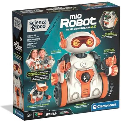 Clementoni Scienza e Gioco Robotics Mio Robot 2.0 per Bambini 8+ Anni, Kit di Robotica per Costruire e Programmare Robot, Stimola Abilità Logiche, Made in Italy, Lingua Italiana, Clementoni Scienza e Gioco Robotics Mio Robot 2.0 per Bambini 8+ Anni, Kit di Robotica per Costruire e Programmare Robot, Stimola Abilità Logiche, Made in Italy, Lingua Italiana,