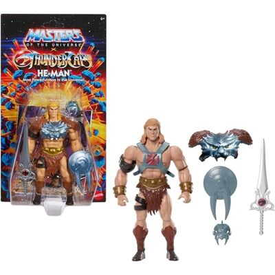 Masters of the Universe Origins x ThunderCats He-Man, action figure snodata crossover anni '80, con armatura rimovibile, spada, scudo e mini fumetto, giocattolo per bambini, 6+ anni, Masters of the Universe Origins x ThunderCats He-Man, action figure snodata crossover anni '80, con armatura rimovibile, spada, scudo e mini fumetto, giocattolo per bambini, 6+ anni,