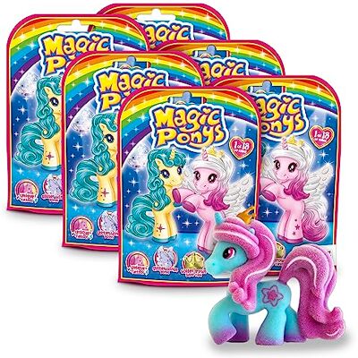 CRAZE MAGIC PONYS, Bellissimi Pony da collezionare, Giocattoli per bambina, 6 da 18 diverse figure di pony, senza microplastiche, Figure assortiti CRAZE MAGIC PONYS, Bellissimi Pony da collezionare, Giocattoli per bambina, 6 da 18 diverse figure di pony, senza microplastiche, Figure assortiti