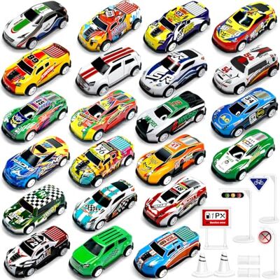 TOYABI Macchinine Per Bambini, Cars Giocattoli, Giochi Bimbo con 22 Mini Macchine Giocattolo e 8 Blocchi Stradali, Veicolo Metallo Die Cast 1:64, Set Macchinina Bambina, Gioco Bambino 3 4 5 6 7 8 Anni TOYABI Macchinine Per Bambini, Cars Giocattoli, Giochi Bimbo con 22 Mini Macchine Giocattolo e 8 Blocchi Stradali, Veicolo Metallo Die Cast 1:64, Set Macchinina Bambina, Gioco Bambino 3 4 5 6 7 8 Anni