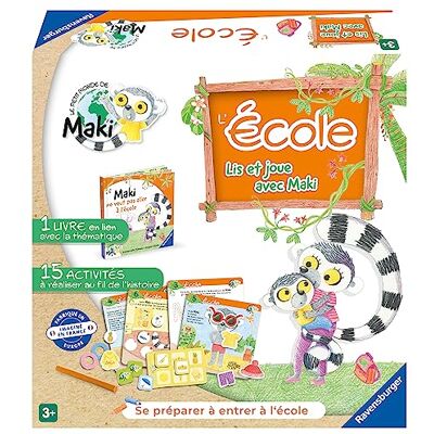 Ravensburger – Maki non vuole andare a scuola La scuola primo gioco da tavolo per bambini bambini e genitori dai 3 anni misto 22356 versione francese Ravensburger – Maki non vuole andare a scuola La scuola primo gioco da tavolo per bambini bambini e genitori dai 3 anni misto 22356 versione francese