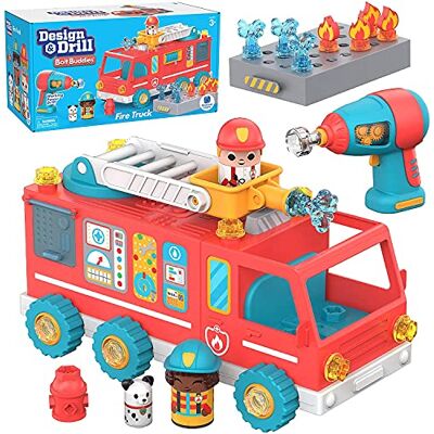 Educational Insights Learning Resources Camion dei Pompieri con Bolt Buddies Design & Drill, Gioco di Costruzione per sviluppare la motricità fine Educational Insights Learning Resources Camion dei Pompieri con Bolt Buddies Design & Drill, Gioco di Costruzione per sviluppare la motricità fine