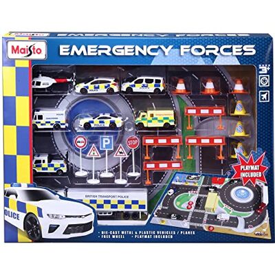Maisto Fresh Metal Emergency Force Playmat Playset con veicoli pressofusi, diversi colori Maisto Fresh Metal Emergency Force Playmat Playset con veicoli pressofusi, diversi colori