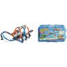 Hot Wheels , Pista  Schianti Rotanti con Propulsori Motorizzati, Giocattolo per Bambini 5+ Anni, FTB65 & Track Builder Salto della Fossa Tossica, set con 1 macchinina e 10 pezzi di pista