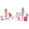 Barbie Playset Cuccioli Appena Nati Playset con Bambola e Cane che Partorisce 3 Cuccioli e Accessori & Set da Viaggio Bambola con Valigia Apribile e Cucciolo Abito di Jeans
