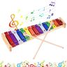 HBSFBH Xilofono Legno, Xilofono Bambini, Glockenspiel Colorato Xilofono Legno, xilofono Strumento Musicale, Colorati Strumento Xilofono, Xilofono in legno a colori con 15 note, per bambini e adulti