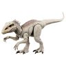Mattel Jurassic World Indominus Rex Caccia e Divora, dinosauro con luci e suoni, doppio morso e attrezzatura di tracciamento, design ambiente desertico, giocattolo per bambini, 4+ anni,