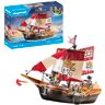 Playmobil Pirates  Nave pirata, emozionanti avventure piratesche, playset con molti accessori come un telescopio, una bussola e cannoni, giocattolo per bambini dai 4 anni in su