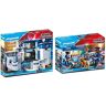 Playmobil Prigione e Stazione di Polizia, Figurine, Colore Multicolore, 6919 & City Action 6924 Posto di Blocco della Polizia, dai 4 anni