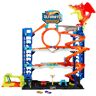 Hot Wheels City 'Let's Race' Netflix Mega Garage, Playset con Quattro Livelli di Gioco e Drago divora Auto, con 2 macchinine Die-Cast e Box per riporre 50 Veicoli in Scala 1:64, 4+ Anni,