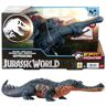 Mattel Jurassic World Griposuco Ruggito Selvaggio, dinosauro snodato con azione d'attacco specifica e ruggito, gira la rotella e attiva il morso, giocattolo per bambini, 4+ anni,