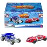 Hot Wheels ​ Bolidi a Retrocarica, set di 2 macchinine in scala 1:43 da collezione, con motore o portiera Rolamatic, bagagliaio o cofano che si aprono, giocattolo per bambini, 3+ anni,