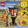Lego Creator 3 in 1 Casa sull’Albero del Safari, Catamarano, Biplano, Kit di Costruzione con Nave, Aereo, Giraffa e Leone, Giochi per Bambini da 7 anni in su