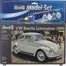 Revell - VW Beetle Limousine 1968 Kit di Montaggio, Colore Bianco, 171 mm,