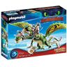 Playmobil DreamWorks Dragons 70730, Dragon Racing, Testabruta e Testaditufo con Vomito e Rutto, dai 4 Anni