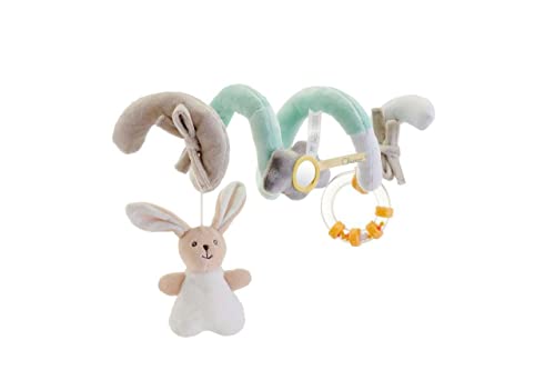 Chicco Gioco Fune Passeggio My Sweet Doudou, in Morbido Tessuto Velour e Tessuti Diversi, con 3 Attività di Gioco, Agganciabile Facilmente a Passeggino e Carrozzina, Beige, Età 0 Mesi+