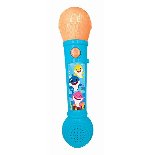 Lexibook Baby Shark Microfono Luminoso per bambini, giocattolo musicale, altoparlante integrato, efetti luminosi, melodie pre-registrati incluse, blu/arancio,