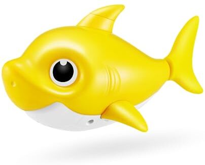 ROBO ALIVE ZURU Baby Shark Bath Toy Silicone Fin, (Baby Shark, Giallo)