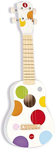 Janod Kids Wooden Toy Ukulele ‘Confetti’ Pretend Play and Musical Awakening Toy From 3 Years Old,