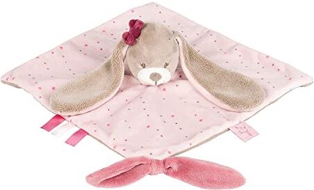 Nattou Pupazzetto fazzoletto Nina Il Coniglietto, Compagno dalla nascita, 27 x 27 cm, Beige/Rosa,