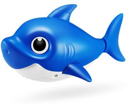 ROBO ALIVE ZURU Baby Shark Bath Toy Silicone Fin, (Daddy Shark, Blu)