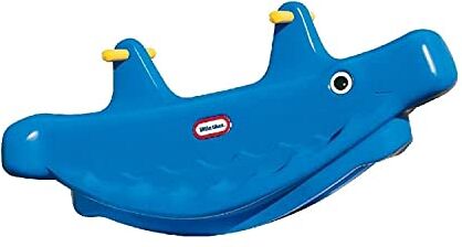 little tikes Balena a Dondolo Gioca Attivo per Bambini, Maniglie Facili da Afferrare e Sedile Stabile, Sicuro, Fino a 3 Bambini, Struttura Resistente, Blu