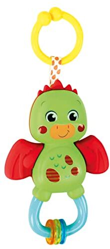 Clementoni - Little Dragon Rattle-Sonaglio Neonato con Massaggiagengive, Giocattolo Bambini 3 Mesi, Rafforza Le capacità Motorie E Sensoriali-Made in Italy, Colore Multilingua,