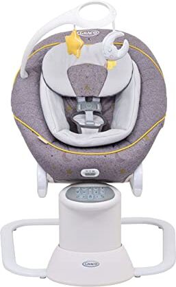 GRACO All Ways Soother, Sdraietta 2 in 1 e dondolo portatile (dalla nascita a 9 mesi circa, 0-9 kg), con vibrazione e velocità di oscillazione regolabile, Stargazer