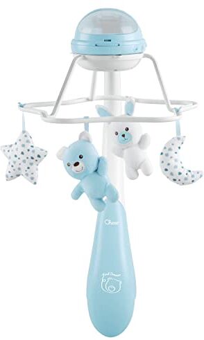 Chicco Giostrina Musicale Arcobaleno First Dreams, Giostrina Neonato Evolutiva 3in1 con Melodie Rilassanti e Proiezione Arcobaleno, con 4 Morbidi Pendenti, Compatibile con Culle Next2Me, 0 Mesi+, Blu