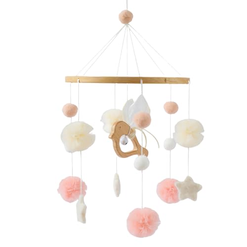 Promise Baby Mobile Legno Uccello Baby Wind Chime Palline Feltro Legno Stelle Baby Boy Girl Mobile Baby Cot Changing Table Legno Animale Mobile Letto Campana Ciondolo Uccello Campana Letto Mobile