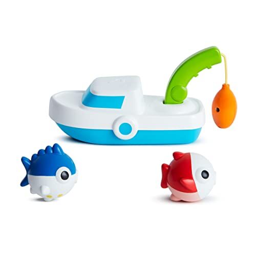 Munchkin Giocattolo da bagno per bambini con pesce magnetico, barca e canna