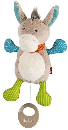 Sigikid Mini carillon asino, peluche con carillon da sollevare, melodia dolce per addormentarsi, gioco intercambiabile, per neonati e bambini dalla nascita, art. n. , multicolore 20 cm