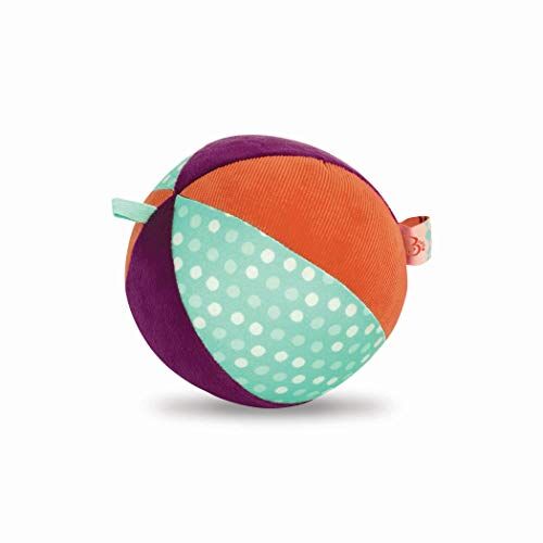 B. toys Make it Chime Palla grande in tessuto da 15 cm con campanellino Giocattolo sensoriale con colori Senza BPA, 0 mesi +