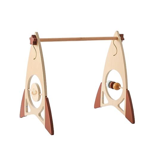 Promise Arco gioco legno bambini,arco gioco del bambino razzo anelli legno laterali giocattolo sfera giocare haha specchio giocare fasciatoio lettino bambini playpen arco gioco play palestra