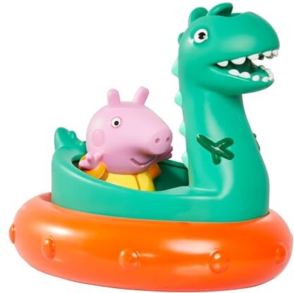 Toomies TOMY  Peppa Pig George's Dinosaur Bath Float, Baby Bath Toys, Kids Bath Toys for Water Play, Fun Bath Accessories for Babies & Toddlers, Suitable for 18 Months, 2, 3 & 4 Year Olds