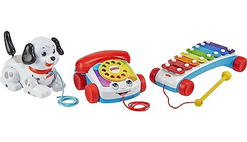 Fisher Price Set regalo Giocattoli Iconici Trainabili con Telefono Chiacchierone, Piccolo Snoopy e lo Xilofono, per Bambini 12+Mesi,